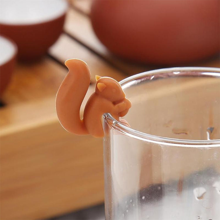 10 PCS Silicone Squirrel Tea Bag Multi-function Wine Glass Cup Recognizer(Coffee) - Tea Strainers by PMC Jewellery | Online Shopping South Africa | PMC Jewellery