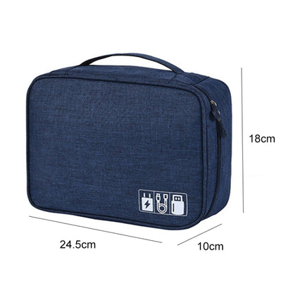 Digital Cable Bag Men Portable Travel Gadgets Pouch Power Cord Charger Headset Organizer(Navy) - Storage Bags by PMC Jewellery | Online Shopping South Africa | PMC Jewellery | Buy Now Pay Later Mobicred