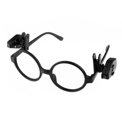 2 PCS Mini LED Flashlight Adjustable Eyeglass Clip Light Reading Ligh(Black) -  by PMC Jewellery | Online Shopping South Africa | PMC Jewellery