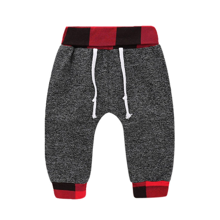 Hoodies Toddler Plaid Hooded Tops Long Pants Kids Set, Kid Size:70cm(Dark Grey) - Boy Clothing by PMC Jewellery | Online Shopping South Africa | PMC Jewellery