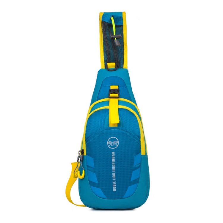 Motorcycle Waterproof Nylon Backpack Convenient Motorbike Chest Bag Backpack Camping Hiking Running Outdoor Sport Bag(Blue + Yellow) - Bags & Luggages by PMC Jewellery | Online Shopping South Africa | PMC Jewellery | Buy Now Pay Later Mobicred