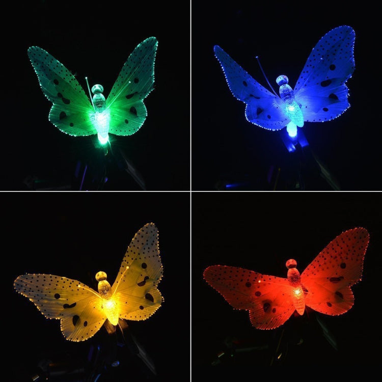 Solar Powered Butterfly Fiber Optic Fairy String Waterproof Christmas Outdoor Garden Holiday Lights, Size:4m 12LEDs - With Solar Panel by PMC Jewellery | Online Shopping South Africa | PMC Jewellery