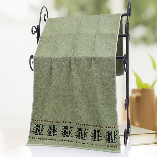 Bamboo Fiber Ink Bamboo Plain Thick Absorbent Soft Adult Bath Towel(Army Green) - Towel Sets by PMC Jewellery | Online Shopping South Africa | PMC Jewellery