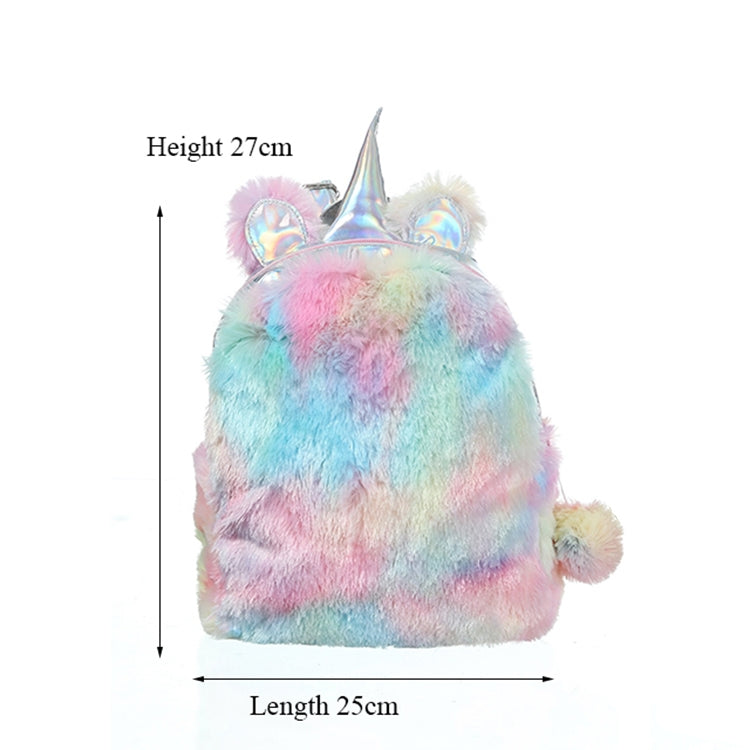 Unicorn Backpack Bag For Teenager Colorful Fur Leather Schoolbag Female Travel Shoulder Bag(Pink) - Double-shoulder Bags by PMC Jewellery | Online Shopping South Africa | PMC Jewellery