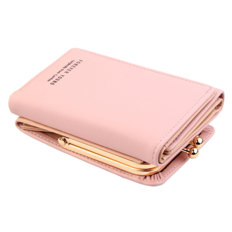 Short Wllet Lady Small Wallet Multi-Card Three Fold(Pink) - Wallets by PMC Jewellery | Online Shopping South Africa | PMC Jewellery
