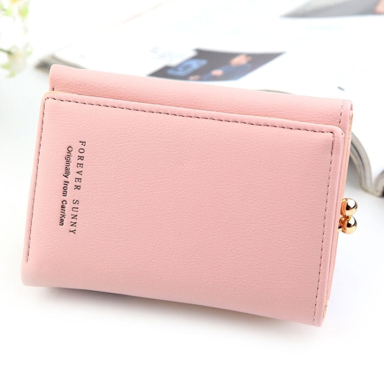 Short Wllet Lady Small Wallet Multi-Card Three Fold(Pink) - Wallets by PMC Jewellery | Online Shopping South Africa | PMC Jewellery