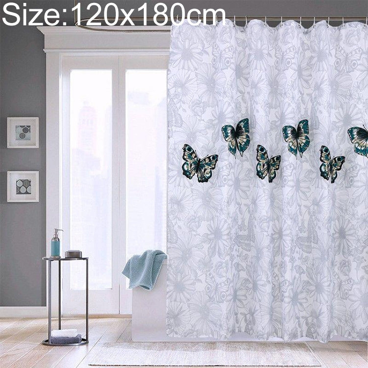 Butterfly Waterproof Polyester Shower Washable Bathroom Curtains, Size:120x180cm - Curtains by PMC Jewellery | Online Shopping South Africa | PMC Jewellery