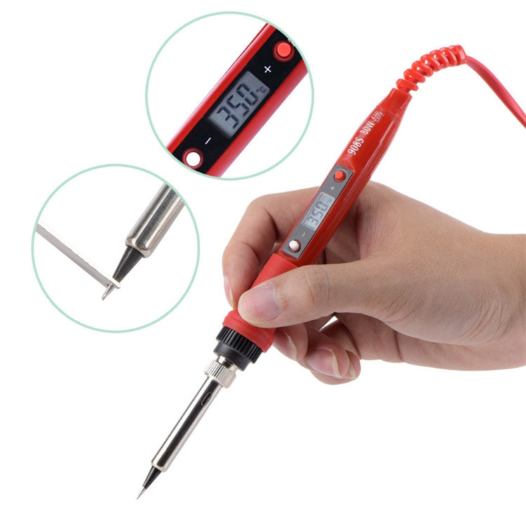 908S 80W LCD Thermostat Soldering Iron Constant Temperature Soldering Iron, Plug Type:US Plug(Red) - Electric Soldering Iron by PMC Jewellery | Online Shopping South Africa | PMC Jewellery