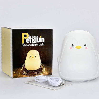 Penguin Silicone Pat Night Light Children Bedside Atmosphere Lamp(White) - Night Lights by PMC Jewellery | Online Shopping South Africa | PMC Jewellery