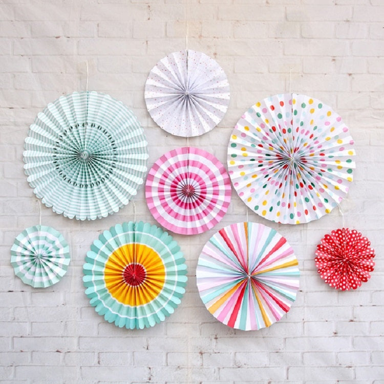 2 Sets Bronzing Paper Fan Flower Set Birthday Holiday Wedding Party Decoration, Color:Colorful Hollow 8pcs - Holiday Decorations by PMC Jewellery | Online Shopping South Africa | PMC Jewellery