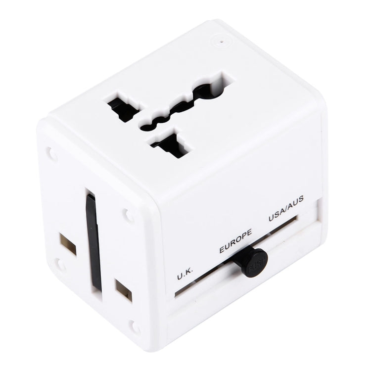 World-Wide Universal Travel Concealable Plugs Adapter with & Built-in Dual USB Ports Charger for US, UK, AU, EU(White) - Plug Adaptor by PMC Jewellery | Online Shopping South Africa | PMC Jewellery | Buy Now Pay Later Mobicred