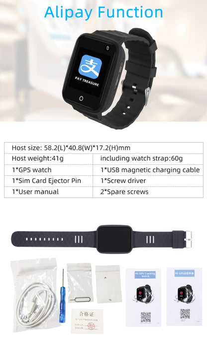 REACHFAR RF-V46-A GPS Smart Tracker WatchBand, Support SOS / Camera / Health Management / 4G LTE / Blood Pressure / Heart Rate, For Asia / Europe / Africa / Australia(Black) - Personal Tracker by PMC Jewellery | Online Shopping South Africa | PMC Jewellery