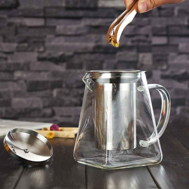 Stainless Steel Clear Heat Resistant Glass Filter Tea Pot, Capacity: 950ml - Teapots by PMC Jewellery | Online Shopping South Africa | PMC Jewellery