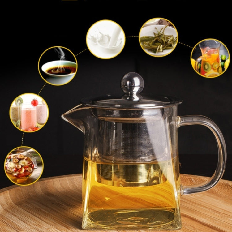 Stainless Steel Clear Heat Resistant Glass Filter Tea Pot, Capacity: 950ml - Teapots by PMC Jewellery | Online Shopping South Africa | PMC Jewellery