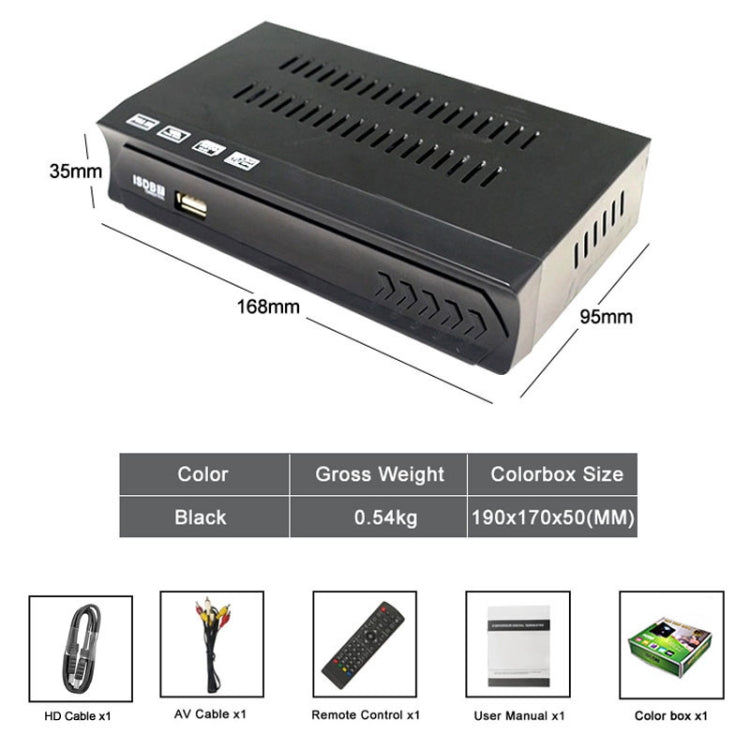 ISDB-T Satellite TV Receiver Set Top Box with Remote Control, For South America, Philippine(EU Plug) - DVB-T & Analog Solutions by PMC Jewellery | Online Shopping South Africa | PMC Jewellery | Buy Now Pay Later Mobicred