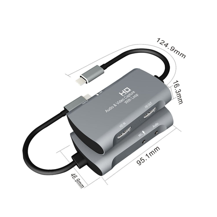 Z30A HDMI Female + Mic to HDMI Female + Audio + USB-C / Type-C Video Capture Box - Video Capture Solutions by PMC Jewellery | Online Shopping South Africa | PMC Jewellery | Buy Now Pay Later Mobicred