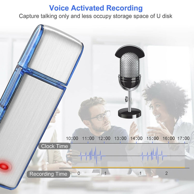 SK858 8GB Rechargeable Portable U-Disk Meeting Voice Recorder (Blue) - U-Disk Recorder by PMC Jewellery | Online Shopping South Africa | PMC Jewellery | Buy Now Pay Later Mobicred