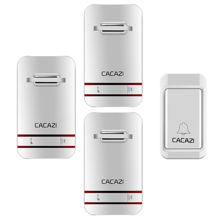 CACAZI V027G One Button Three Receivers Self-Powered Wireless Home Kinetic Electronic Doorbell, EU Plug - Wireless Doorbell by CACAZI | Online Shopping South Africa | PMC Jewellery