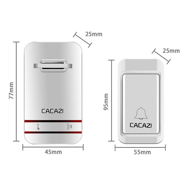 CACAZI V027G One Button Three Receivers Self-Powered Wireless Home Kinetic Electronic Doorbell, UK Plug - Wireless Doorbell by CACAZI | Online Shopping South Africa | PMC Jewellery