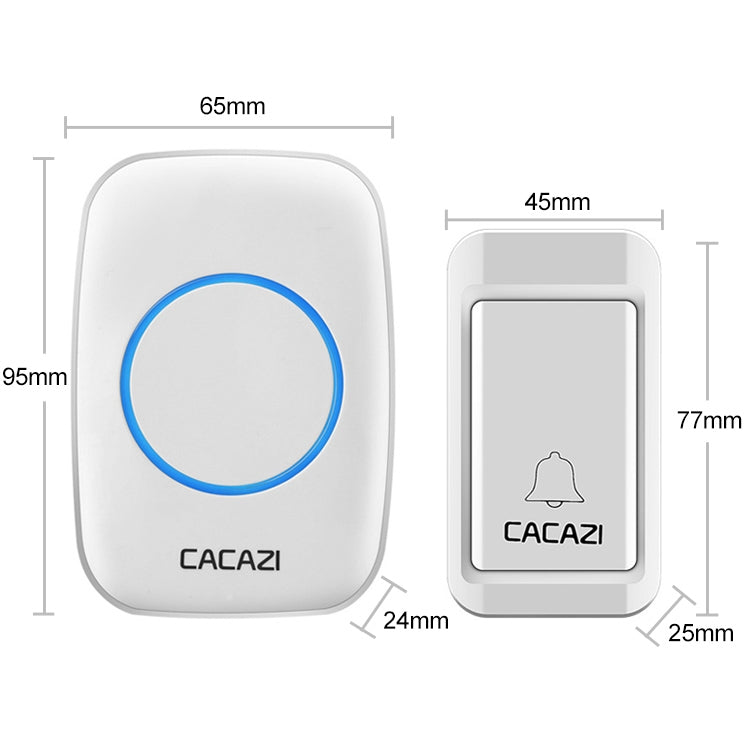 CACAZI A10G One Button One Receivers Self-Powered Wireless Home Cordless Bell, UK Plug(White) - Wireless Doorbell by CACAZI | Online Shopping South Africa | PMC Jewellery