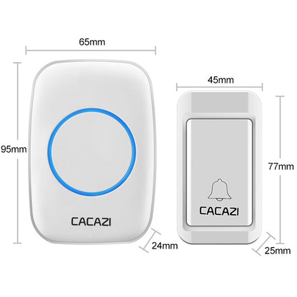 CACAZI A10G One Button One Receivers Self-Powered Wireless Home Cordless Bell, UK Plug(White) - Wireless Doorbell by CACAZI | Online Shopping South Africa | PMC Jewellery