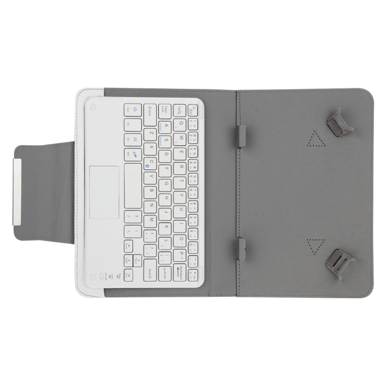 Universal Detachable Magnetic Bluetooth Touchpad Keyboard Leather Tablet Case with Holder for 10.1 inch iSO & Android & Windows Tablet PC(White) - Universal Keyboard by PMC Jewellery | Online Shopping South Africa | PMC Jewellery