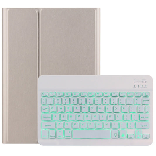 DY-M10ReL-S 2 in 1 Removable Bluetooth Keyboard + Protective Leather Tablet Case with Backlight & Holder for Lenovo Tab M10 FHD REL(Gold) - Lenovo Keyboard by PMC Jewellery | Online Shopping South Africa | PMC Jewellery