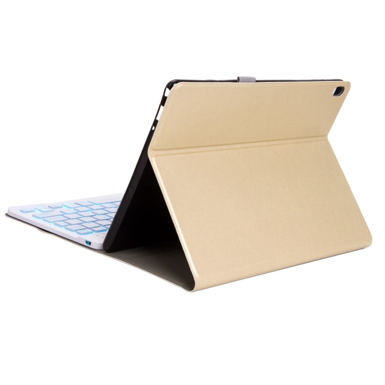 DY-E10 2 in 1 Removable Bluetooth Keyboard + Protective Leather Tablet Case with Backlight & Holder for Lenovo Tab E10(Gold) - Lenovo Keyboard by PMC Jewellery | Online Shopping South Africa | PMC Jewellery