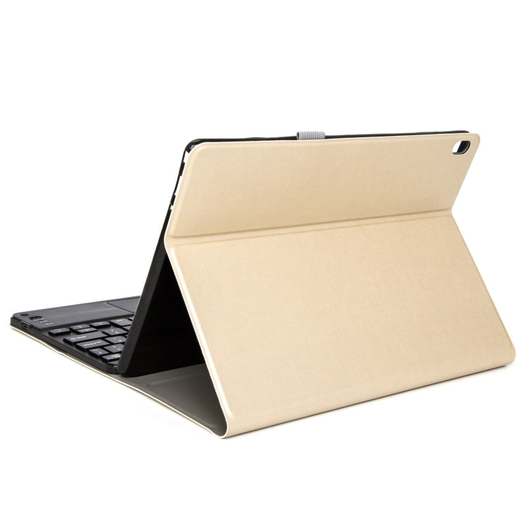 DY-E10 2 in 1 Removable Bluetooth Keyboard + Protective Leather Tablet Case with Touchpad & Holder for Lenovo Tab E10(Gold) - Lenovo Keyboard by PMC Jewellery | Online Shopping South Africa | PMC Jewellery