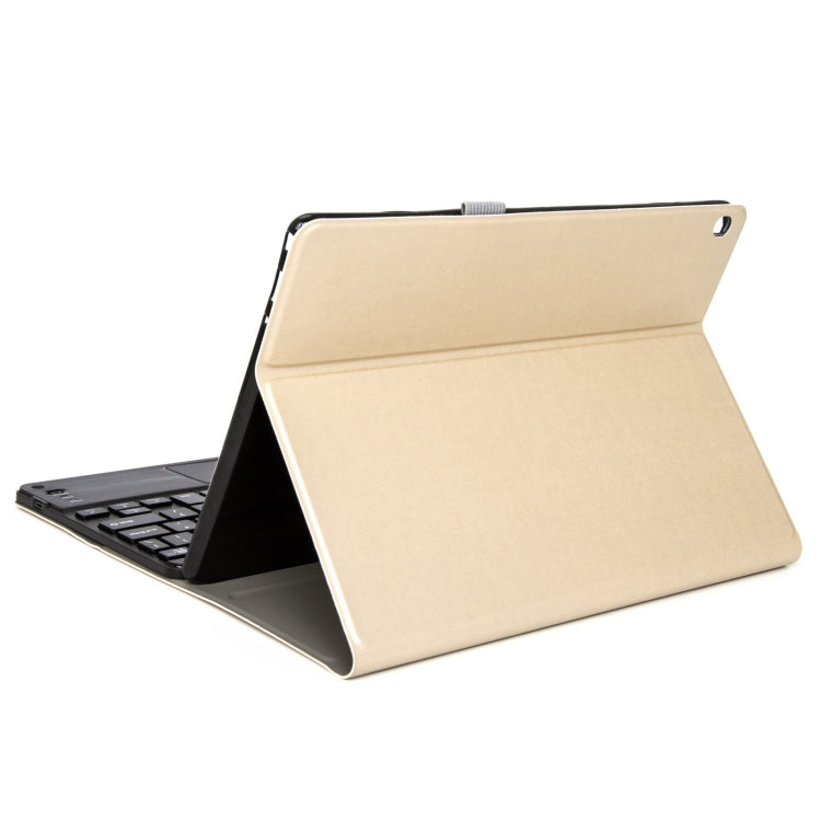 DY-M10ReL-C 2 in 1 Removable Bluetooth Keyboard + Protective Leather Tablet Case with Touchpad & Holder for Lenovo Tab M10 FHD REL(Gold) - Lenovo Keyboard by PMC Jewellery | Online Shopping South Africa | PMC Jewellery