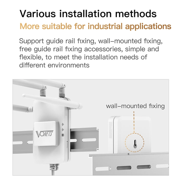 VONETS VAR1200-H 1200Mbps Wireless Bridge External Antenna Dual-Band WiFi Repeater, With DC Adapter Set - Wireless Routers by VONETS | Online Shopping South Africa | PMC Jewellery | Buy Now Pay Later Mobicred