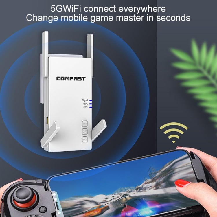 COMFAST CF-AC2100 2100Mbps Wireless WIFI Signal Amplifier Repeater Booster Network Router with 4 Antennas, EU Plug - Broadband Amplifiers by COMFAST | Online Shopping South Africa | PMC Jewellery | Buy Now Pay Later Mobicred