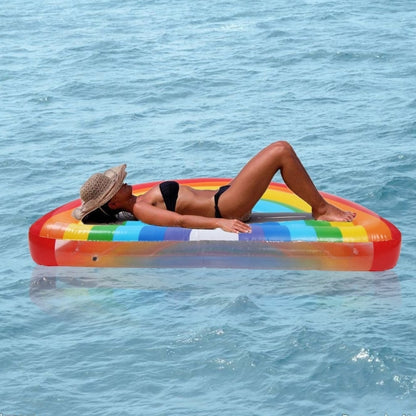 Inflatable Rainbow Shaped Floating Mat Swimming Ring, Inflated Size: 180 x 90cm - Swimming Rings by PMC Jewellery | Online Shopping South Africa | PMC Jewellery