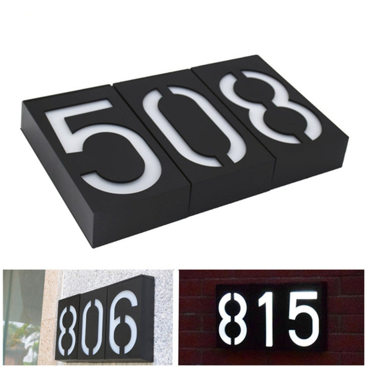 0.36W Solar Powered Wall Mount 6 LEDs Lighting Doorplate Lamp House Number Porch Lights with Solar Pannel(8) - With Solar Panel by YWXLight | Online Shopping South Africa | PMC Jewellery