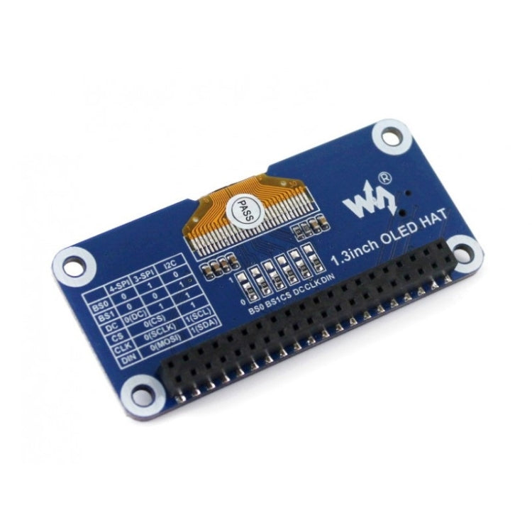 Waveshare 1.3 inch 128x64 Pixels SPI/I2C Interface OLED Display HAT for Raspberry Pi - Modules Expansions Accessories by Waveshare | Online Shopping South Africa | PMC Jewellery | Buy Now Pay Later Mobicred