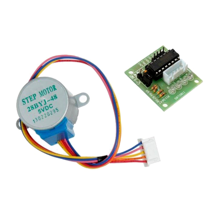 LDTR-WG0246 28YBJ-48 DC 5V 4 Phase 5 Wire Stepper Motor with ULN2003 Driver Board (Silver) - Motor Module by PMC Jewellery | Online Shopping South Africa | PMC Jewellery