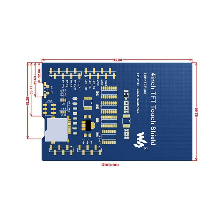 4 inch Touch LCD Shield for Arduino - Arduino Nucleo Accessories by Waveshare | Online Shopping South Africa | PMC Jewellery | Buy Now Pay Later Mobicred