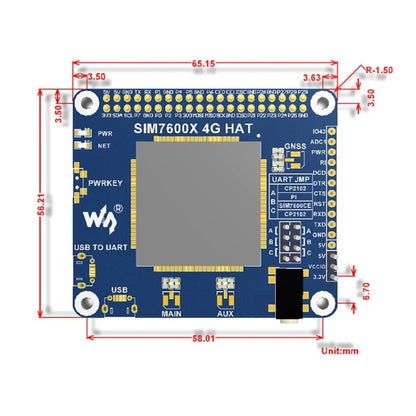 Waveshare 4G / 3G / 2G / GSM / GPRS / GNSS HAT for Raspberry Pi, LTE CAT4, for Southeast Asia, West Asia, Europe, Africa - Modules Expansions Accessories by Waveshare | Online Shopping South Africa | PMC Jewellery