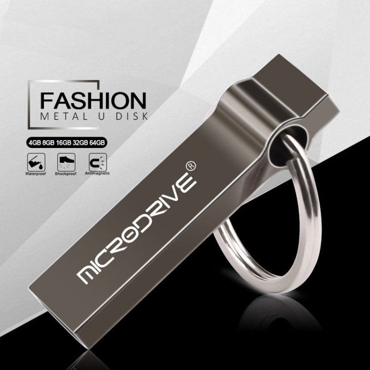 MicroDrive 64GB USB 2.0 Metal Keychain U Disk (Black) - USB Flash Drives by MicroDrive | Online Shopping South Africa | PMC Jewellery