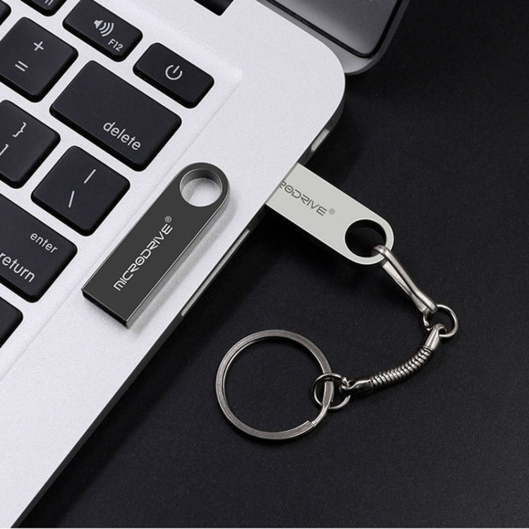 MicroDrive 128GB USB 2.0 Metal Waterproof High Speed U Disk(Grey) - USB Flash Drives by MicroDrive | Online Shopping South Africa | PMC Jewellery | Buy Now Pay Later Mobicred