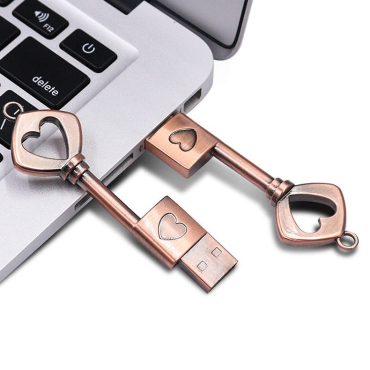 MicroDrive 4GB USB 2.0 Copper Love Key U Disk - USB Flash Drives by MicroDrive | Online Shopping South Africa | PMC Jewellery