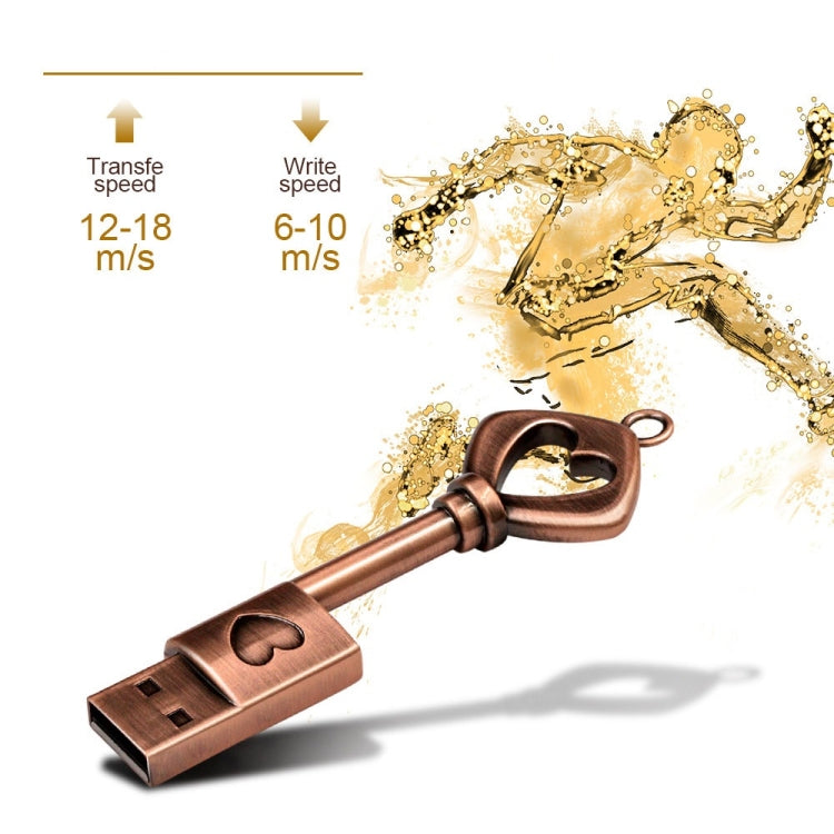MicroDrive 32GB USB 2.0 Copper Love Key U Disk - USB Flash Drives by MicroDrive | Online Shopping South Africa | PMC Jewellery