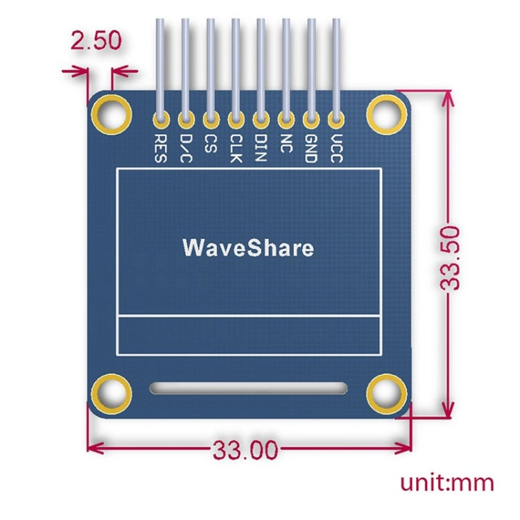 Waveshare 0.96 inch 128*64 OLED (B), SPI/I2C Interfaces, Straight Vertical Pinheader - Modules Expansions Accessories by Waveshare | Online Shopping South Africa | PMC Jewellery | Buy Now Pay Later Mobicred