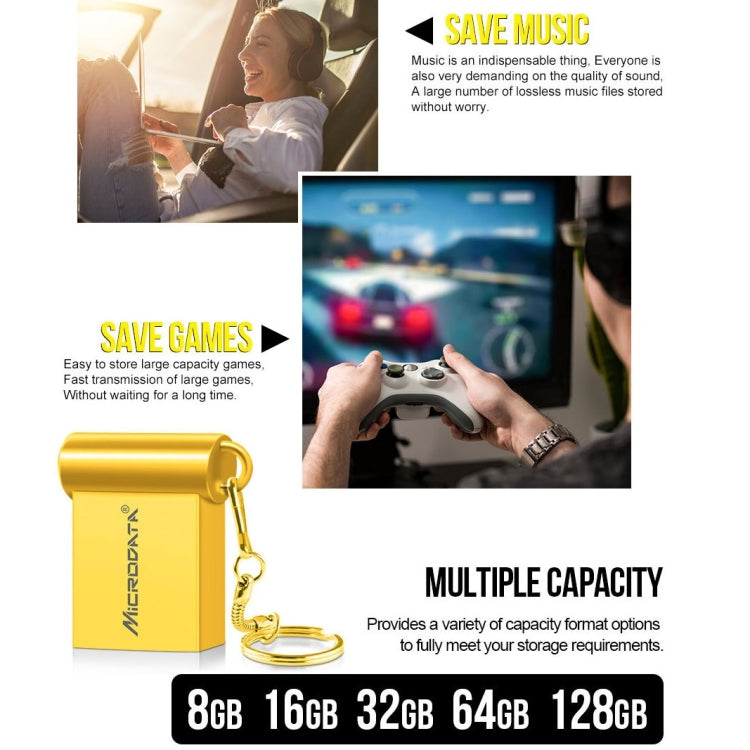 MiCRODATA 32GB USB 2.0 Computer Car Two-use Mini U Disk (Black) - USB Flash Drives by MiCRODATA | Online Shopping South Africa | PMC Jewellery