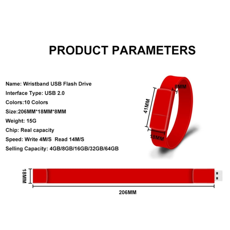 MicroDrive 32GB USB 2.0 Fashion Bracelet Wristband U Disk (Blue) - USB Flash Drives by MicroDrive | Online Shopping South Africa | PMC Jewellery