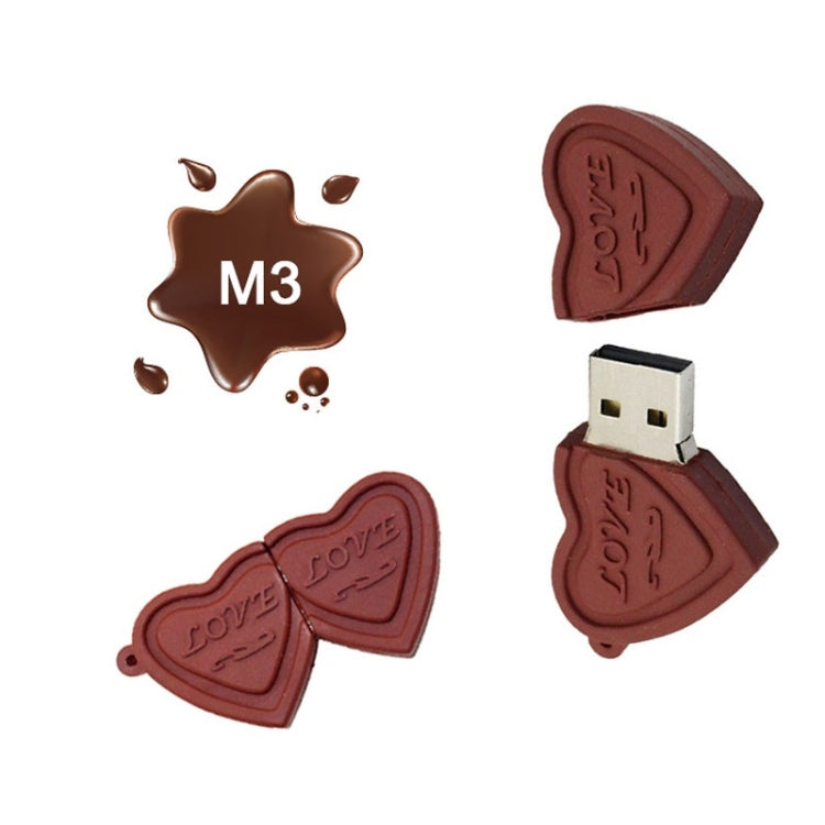 MicroDrive 128GB USB 2.0 Creative Heart Chocolate U Disk - USB Flash Drives by MicroDrive | Online Shopping South Africa | PMC Jewellery | Buy Now Pay Later Mobicred