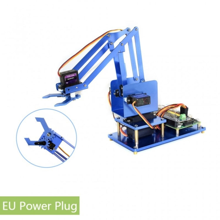 Waveshare 4-DOF Metal Robot Arm Kit for Raspberry Pi (Europe), Bluetooth / WiFi Remote Control, EU Plug - Modules Expansions Accessories by Waveshare | Online Shopping South Africa | PMC Jewellery | Buy Now Pay Later Mobicred