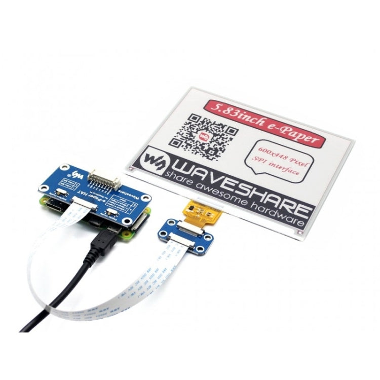 Waveshare 5.83 inch 600x448 Pixel Red Black White Three-color E-Ink Display HAT (B) for Raspberry Pi, SPI Interface - Modules Expansions Accessories by Waveshare | Online Shopping South Africa | PMC Jewellery | Buy Now Pay Later Mobicred