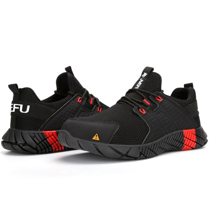 Jiefu Anti Smash And Stab Resistant Lightweight Breathable Anti Odor Flying Fabric Safety Shoes (Color:Black Size:46) - Casual Shoes by Jiefu | Online Shopping South Africa | PMC Jewellery