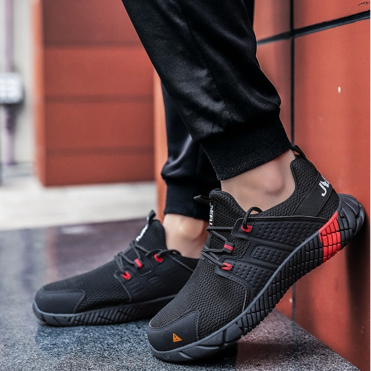 Jiefu Anti Smash And Stab Resistant Lightweight Breathable Anti Odor Flying Fabric Safety Shoes (Color:Black Size:46) - Casual Shoes by Jiefu | Online Shopping South Africa | PMC Jewellery